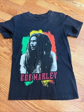 Bob Marley Black Graphic Tee for Men